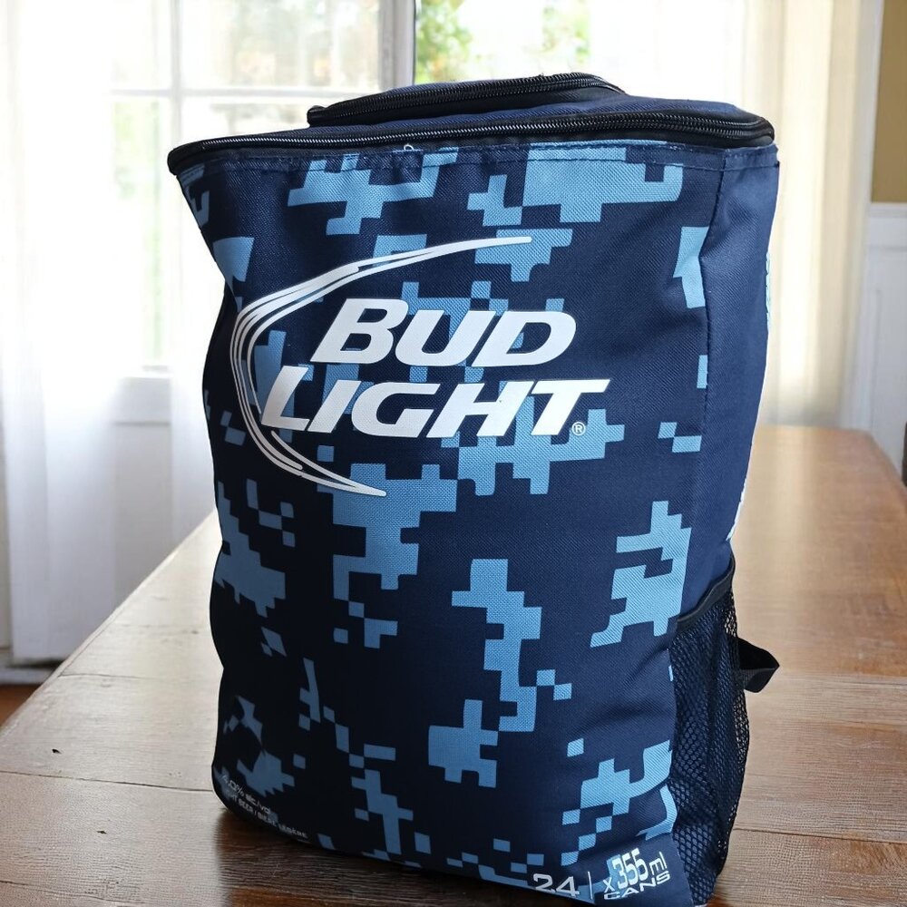 Bud Light Insulated Cooler Backpack – Holds 24 Cans, Tailgate Ready!